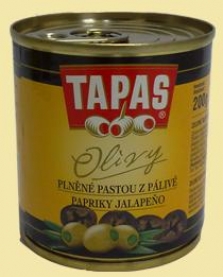 Zelené olivy s paprikou Jalapeňo 200g
