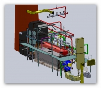 Ukázka projektu parní kotelny - 3D SW