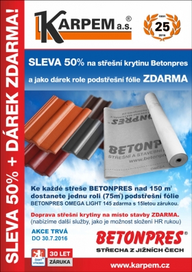 Sleva 50% + dárek ZDARMA