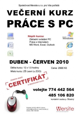 Kurzy práce na PC