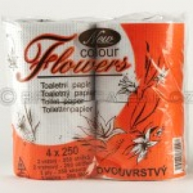 Toaletní papír Flowers – dvouvrstvý – typ: 4 x 250 