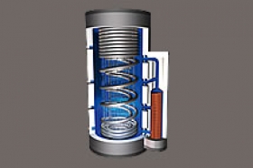 Vrstvící zásobník Pro-Clean® se sférickým výměníkem pro přípravu teplé vody a spirálovými trubicemi