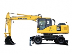 Kolesové rypadlo komatsu: pw 200