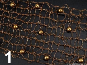 Drátěná dekorační síťka s perličkami 9x130cm