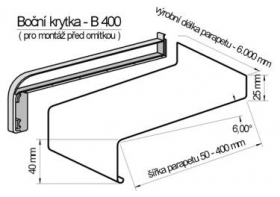 Venkovní hliníkové parapety Gutmann