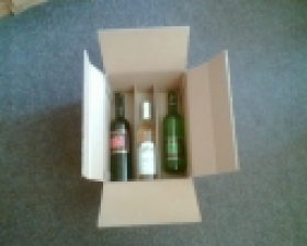 Krabice na víno, balení - 6 lahví, bílo-hnědá 