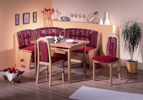 Baden - rohová lavice, jídelní set