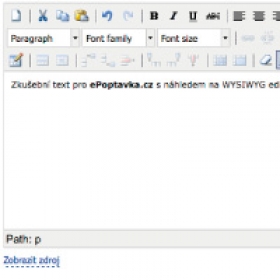 Administrační rozhraní - WYSIWYG editor