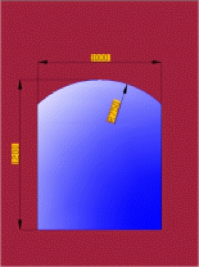 Sklo pod pod krbová kamna segmentový portál velký 1200x1000mm