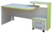 Pc stůl, provedení crema/zelená, délka 160cm, výška 76/92cm, hloubka 70cm
