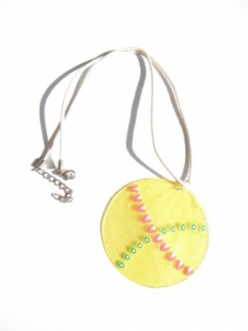 Perleťový náhrdelník s ovocem žlutý 