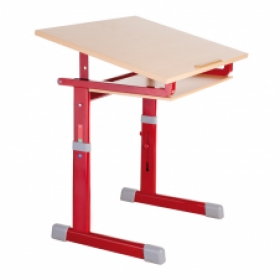 Žákovský stůl - Model SRN - jednomístný - naklápěcí pracovní deska jednodílná, výškově nastavitelný
