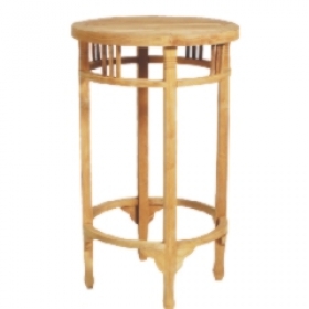 Kulatý barový stolek dřevěný z masivu teaku 60x105cm