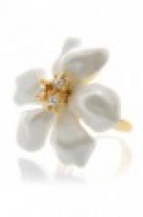 Perleťový květinový prsten s krystaly Swarovski  