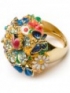 Pozlacený multi-květinový prsten ve stylu Dior 