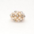 Zlatý prsten s perleťovými a šedými perličkami 