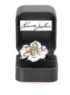 Luxusní stříbrný květinový prsten s krystaly ve stylu Chanel  
