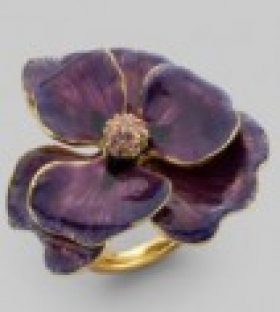 Květinový prsten s krystaly Swarovski uprostřed  