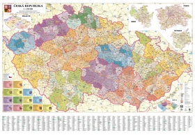Nová administrativní mapa ČR v obřím formátu 200 x 140 cm.