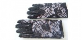 Černé krajkové rukavice