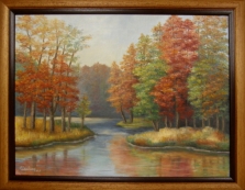 Jeseň u vody olej 65x45