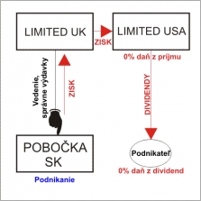 Príklad klasického fungovania podniku Limited - samostatná pobočka (organizačná zložka) pre Slovensko
