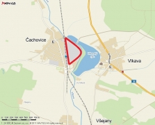 Pozemek v obci Čachovice s železniční vlečkou
