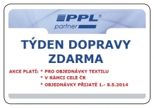 VEŠKERÉ TEXTILNÍ ZBOŽÍ BUDE DOPRAVENO ZDARMA