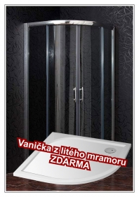 Sprchový kout Briliant s vaničkou z litého mramoru Stone - akční set