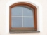 dřevěné obloukové okno